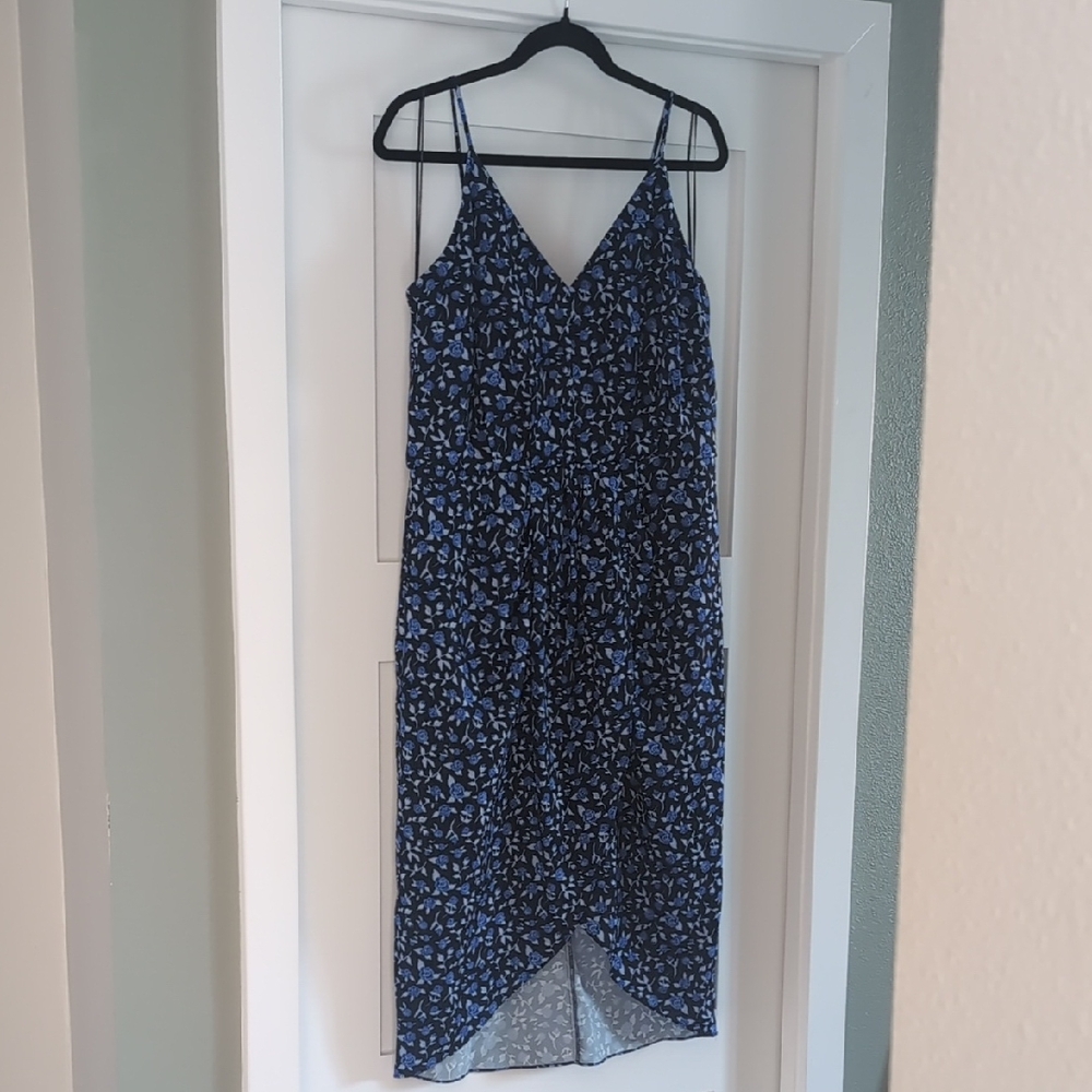 Nordstrom Navy Floral High Low Dress